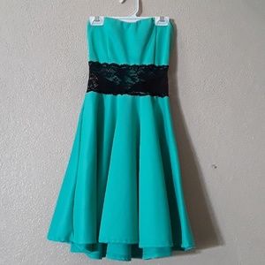 Strapless Teal Dress